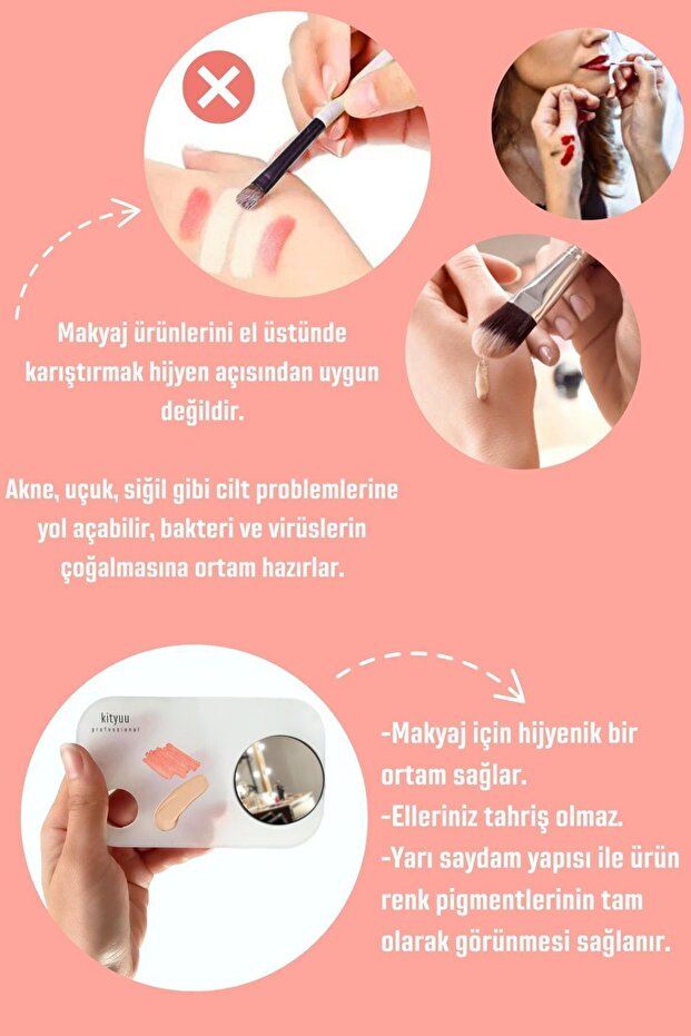 Ayna Hediyeli Karıştırma Paleti | Ürün Makyaj Karıştırma Paleti - 4