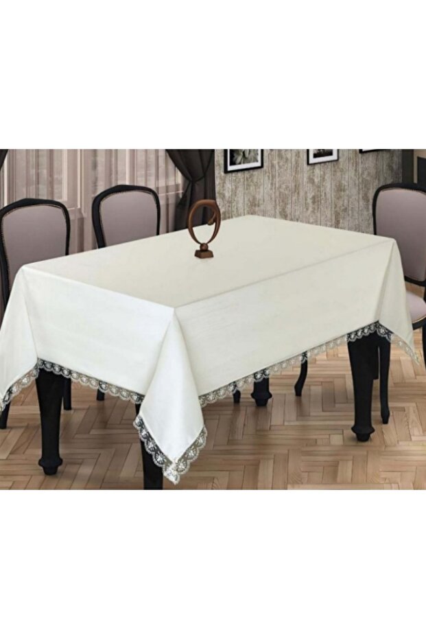 160x160 Derya Dowry Kdk, Pearl, Care Free, Dining Table Cloth White