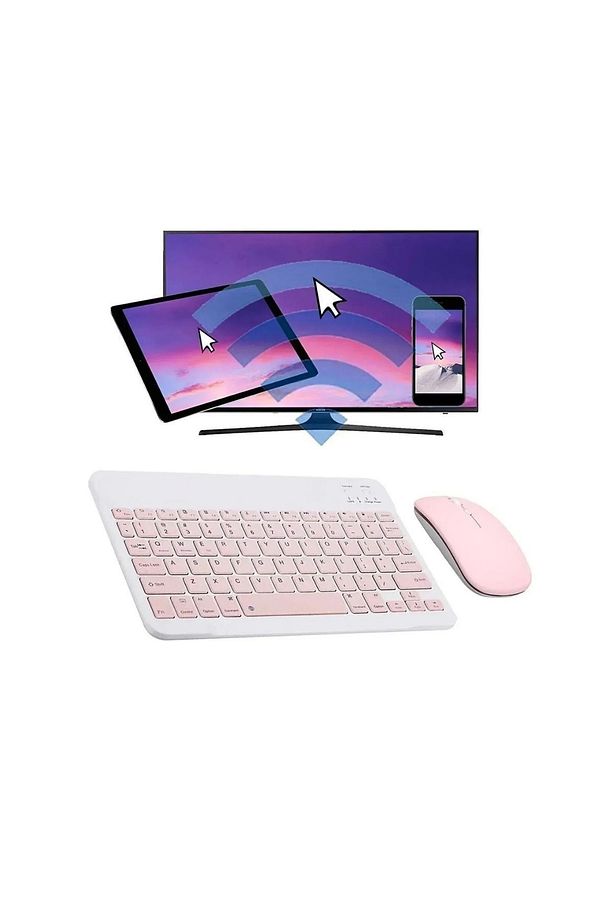 İos Android İpad Uyumlu Kablosuz Klavye Mouse Set - 1