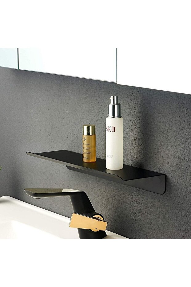 Siyah Metal Z Form Duvar Rafı Banyo Mutfak Oturma Odası Duvar Rafı - 1