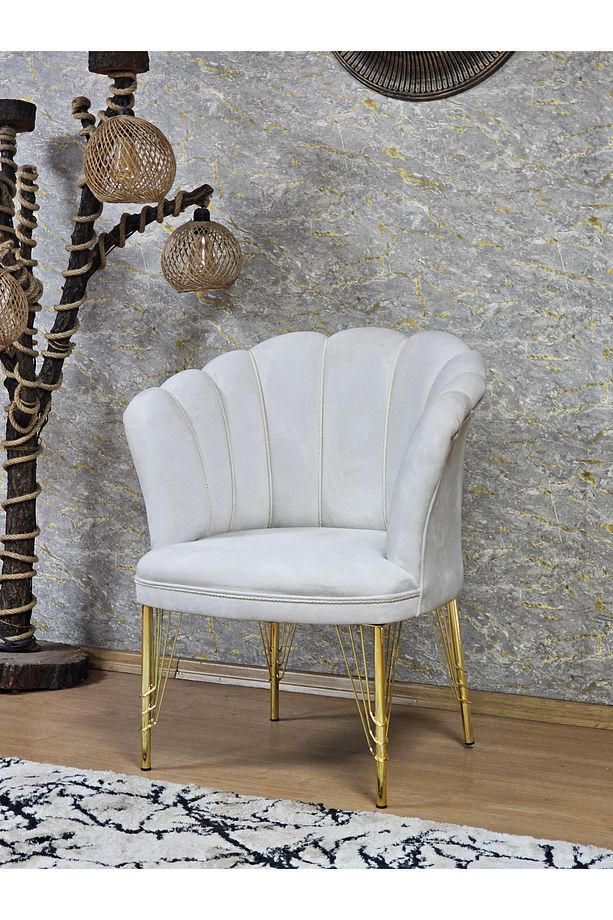 Tekli Gold Kaplama Tel Ayak Papatya Çay Seti Koltuk Takımı , Balkon, Salon, Ofis, Cafe Koltuk Takımı - 4