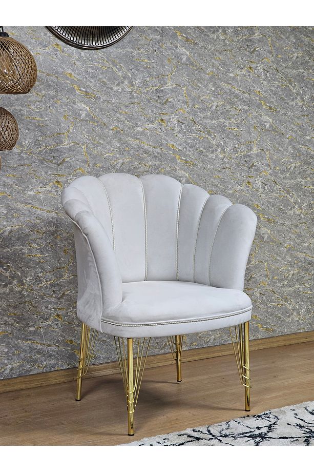 Tekli Gold Kaplama Tel Ayak Papatya Çay Seti Koltuk Takımı , Balkon, Salon, Ofis, Cafe Koltuk Takımı - 3