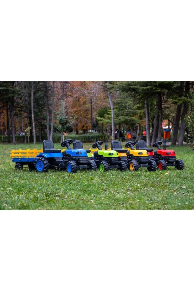 Sarı Pedallı ve Römorklu Çocuk Traktörü, eğlenceli ve güvenli oyun arkadaşı - 3