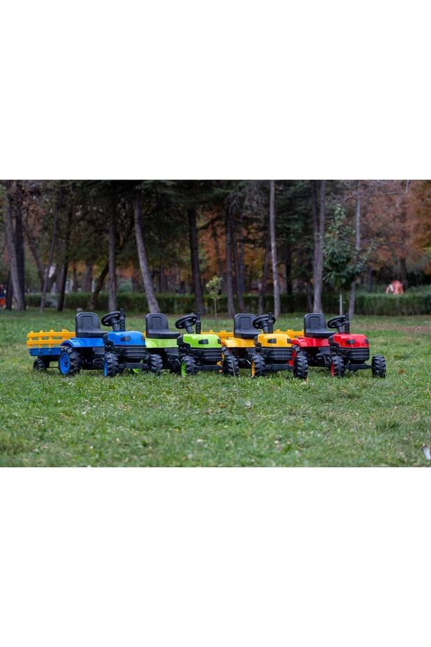 Sarı Pedallı ve Römorklu Çocuk Traktörü, eğlenceli ve güvenli oyun arkadaşı - 2