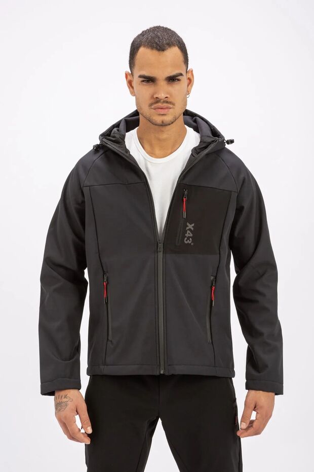Erkek Softshell Mont - Siyah - 1