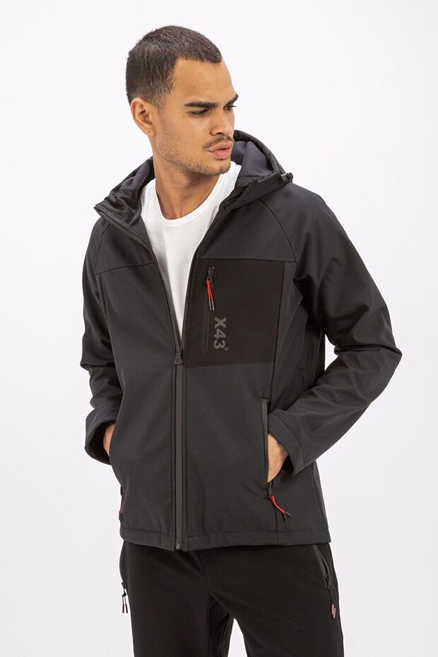 Erkek Softshell Mont - Siyah - 3