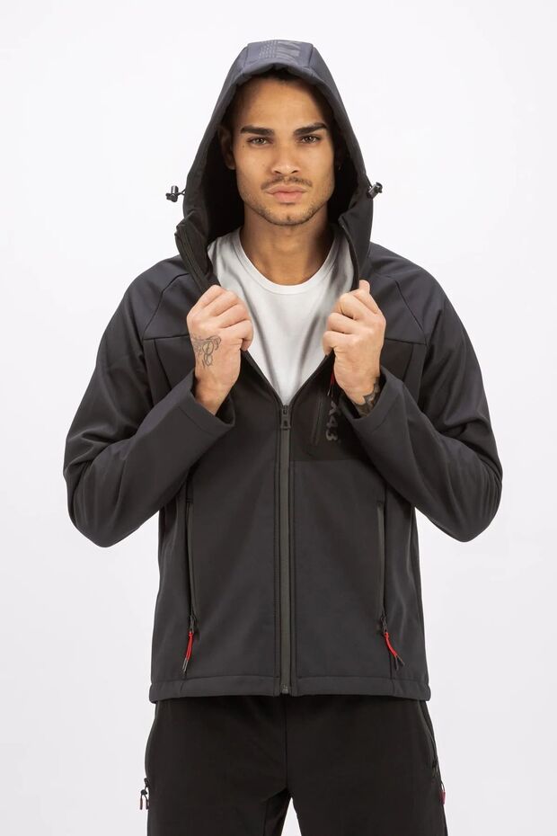 Erkek Softshell Mont - Siyah - 2