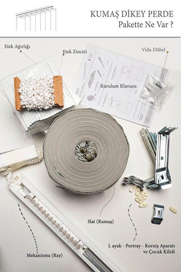 Açık Gri Dikey Stor Perde Dp2716 - 2