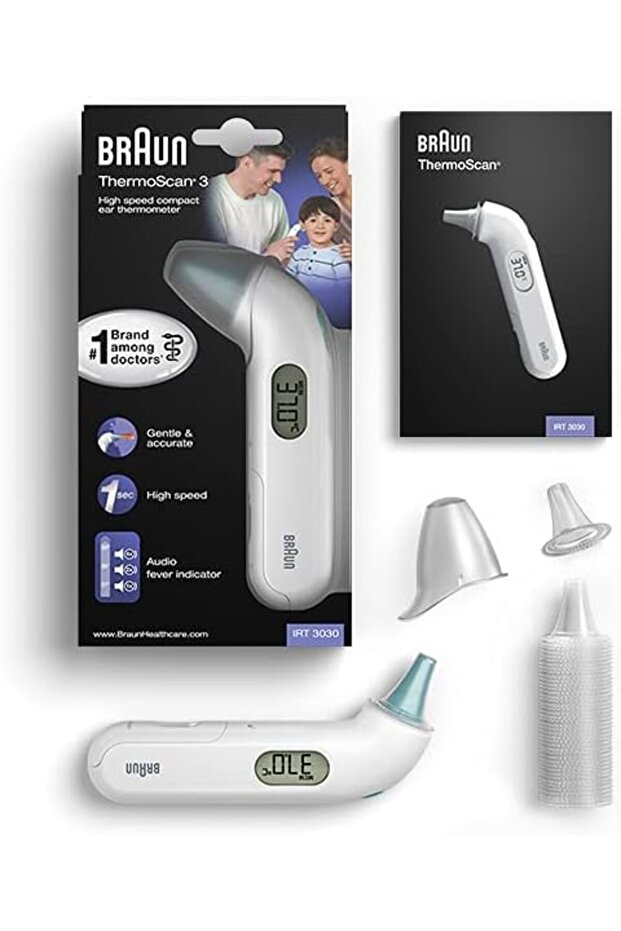 Thermoscan 3 Thermometer 1sec reading, Audio Fever indicator, LCD, Auto shut-off - IRRT 3030 - 6