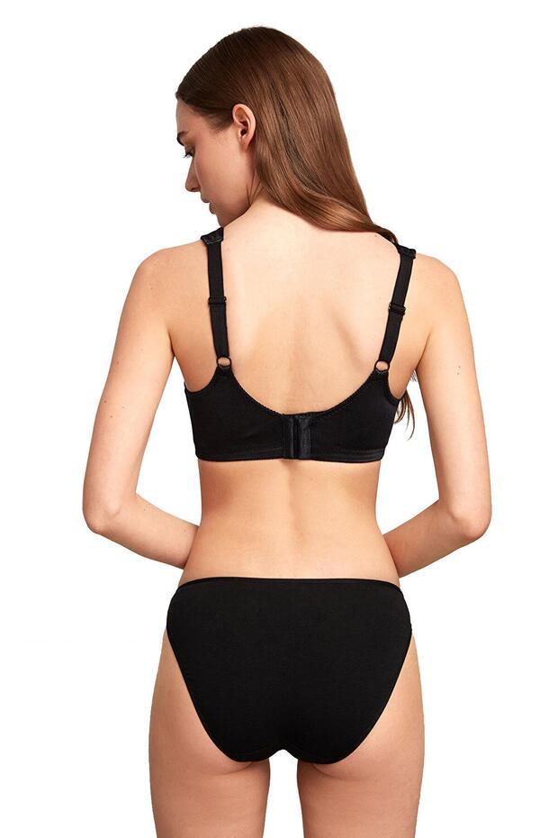 Black 2-Piece Basic Plain Panties Set - 3