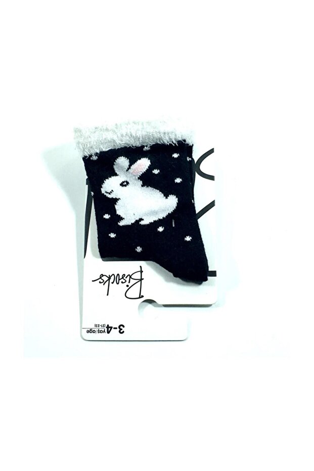 Bisocks Polka Dot Rabbit Children's Socks 2-Piece Navy Blue Pink