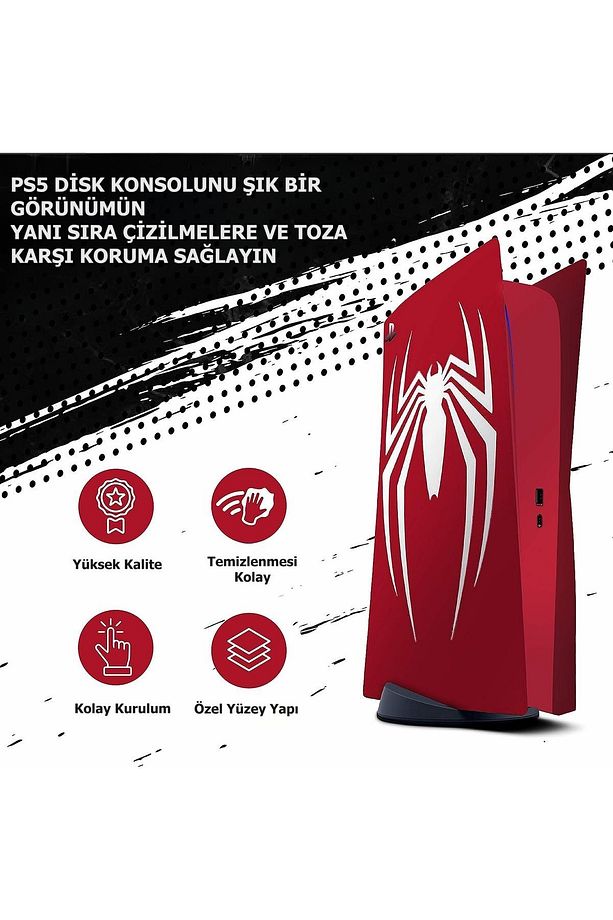 Ps5 Disk Versiyon Spiderman Özel Kaplama Joystick Kaplaması Analog Koruyucu Hediyeli - 4