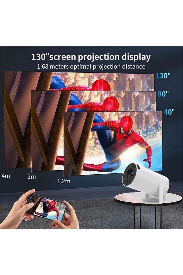 Taşınabilir Omaze Sinema Projektörü 1280 * 720p Ev Sineması Bluetooth Android 11 Akıllı Projeksiyon - 3
