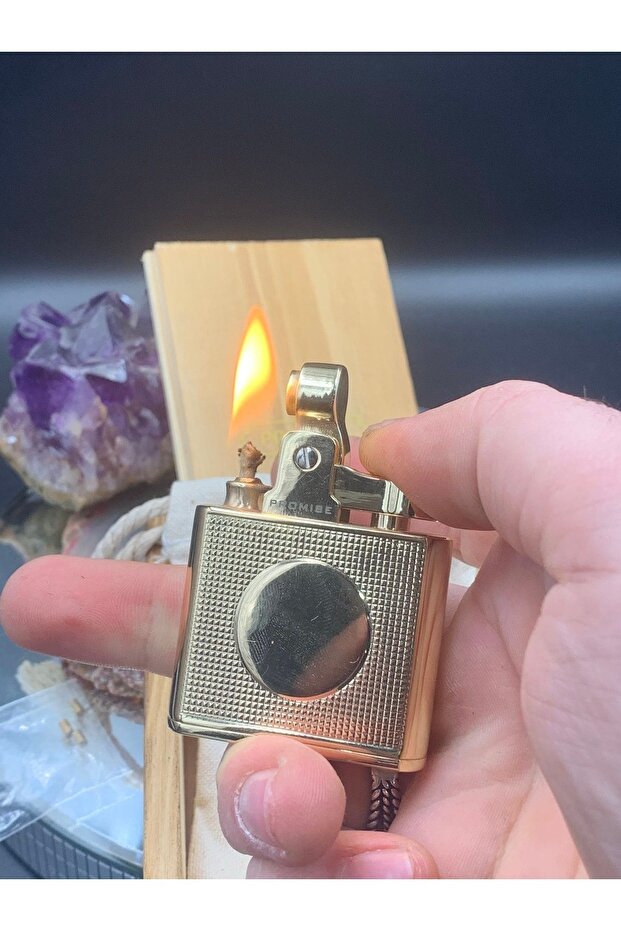 Kişiye Özel Isim Yazılabilen Benzinli Gold Çakmak - 1