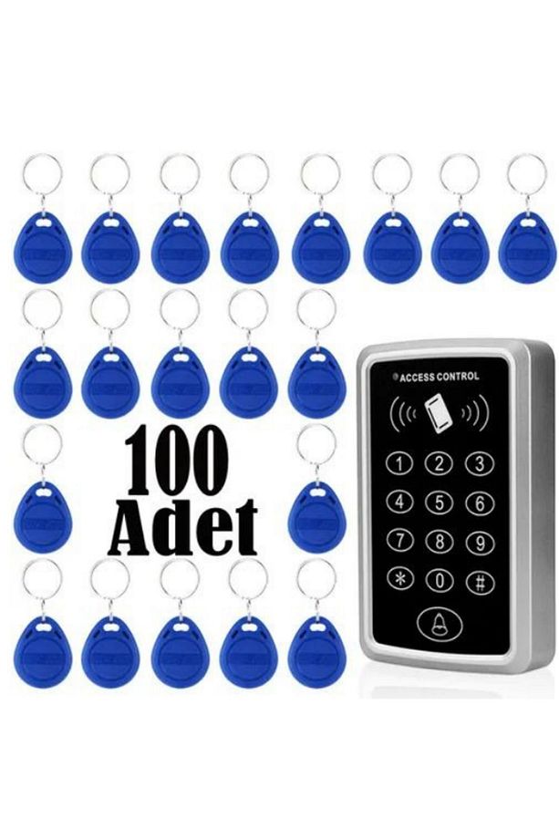 Şifreli Ve Kartlı Geçiş-Rfıd Şifreli Kapı Kilidi - 100 Adet Proximity Anahtarlık - 1