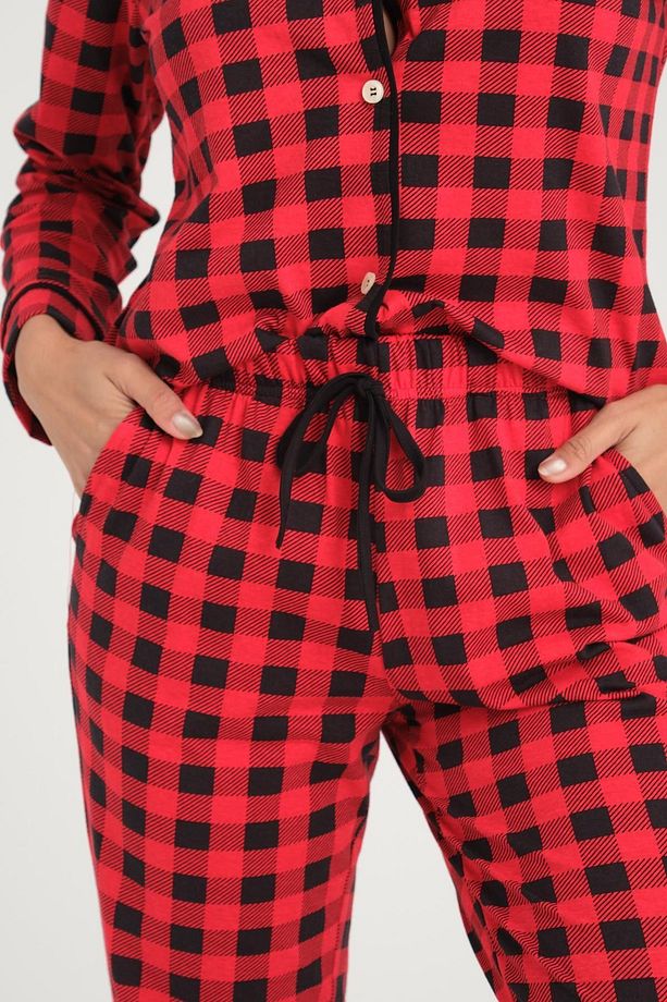 Desenli Pamuklu Örme Pijama Takımı - 6