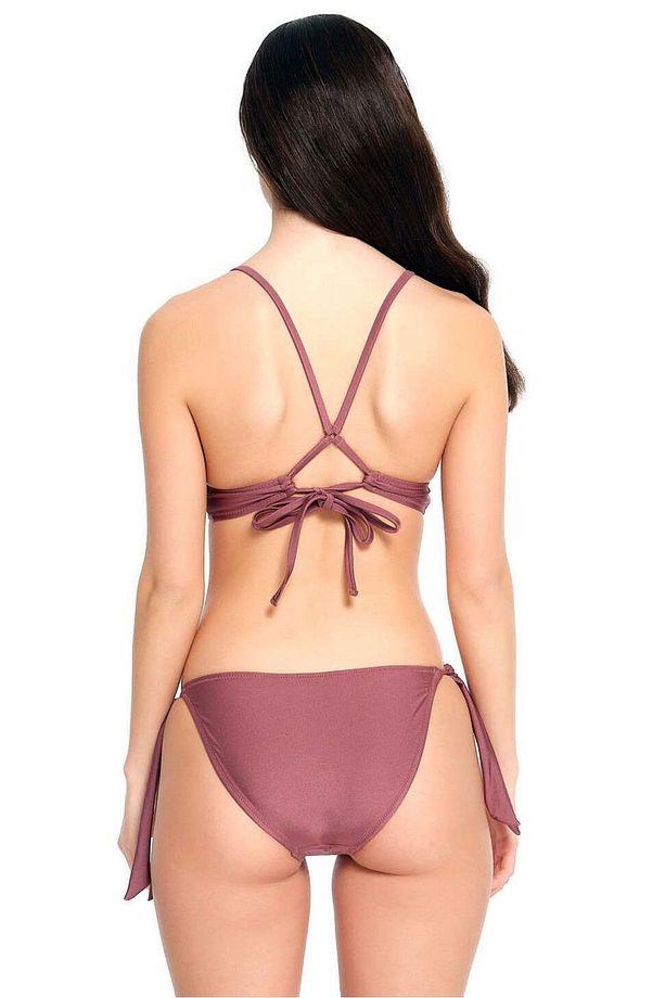 Destekli Push-up Üçgen Sırtı Altı Ayarlanabilir Bağlamalı Üçgen Kalıp Kaplı Şık Cool Bikini Takımı - 2