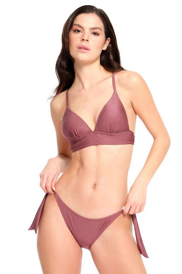 Destekli Push-up Üçgen Sırtı Altı Ayarlanabilir Bağlamalı Üçgen Kalıp Kaplı Şık Cool Bikini Takımı - 1
