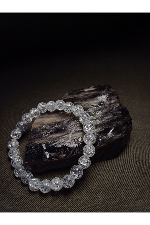 8mm Aa Quality Necef (Mountain Crystal) Stone Bracelet