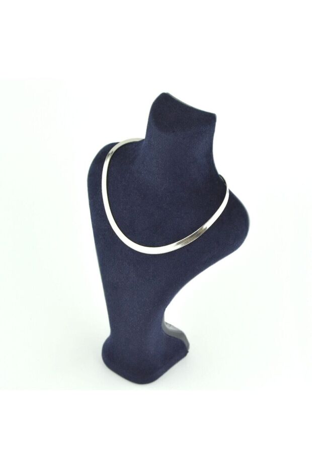 Steel Non-Tarnish Italian Flat Crush Chain (short Conbin Chain) Silver Color