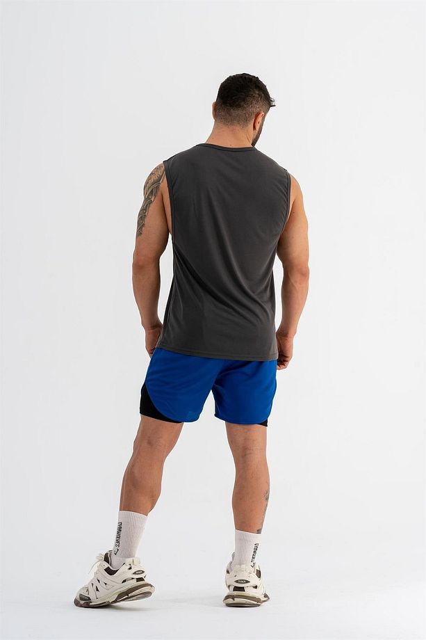 Erkek Spor Şort Çift Katmanlı | Saks | Comfortable Serisi | - 6