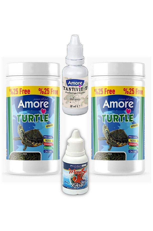 Turtle Green Calcium Sticks 2x125 Ml Su Kaplumbağası Yemi, Clear, Vitamin Seti - 1