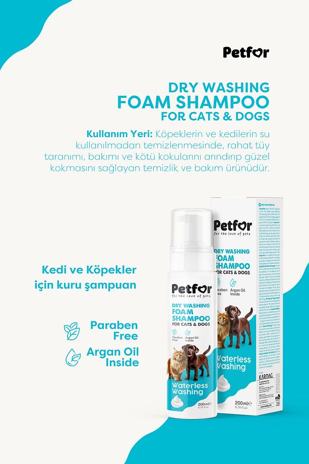 Kedi ve Köpekler için Kuru Şampuan 200 ML - 2