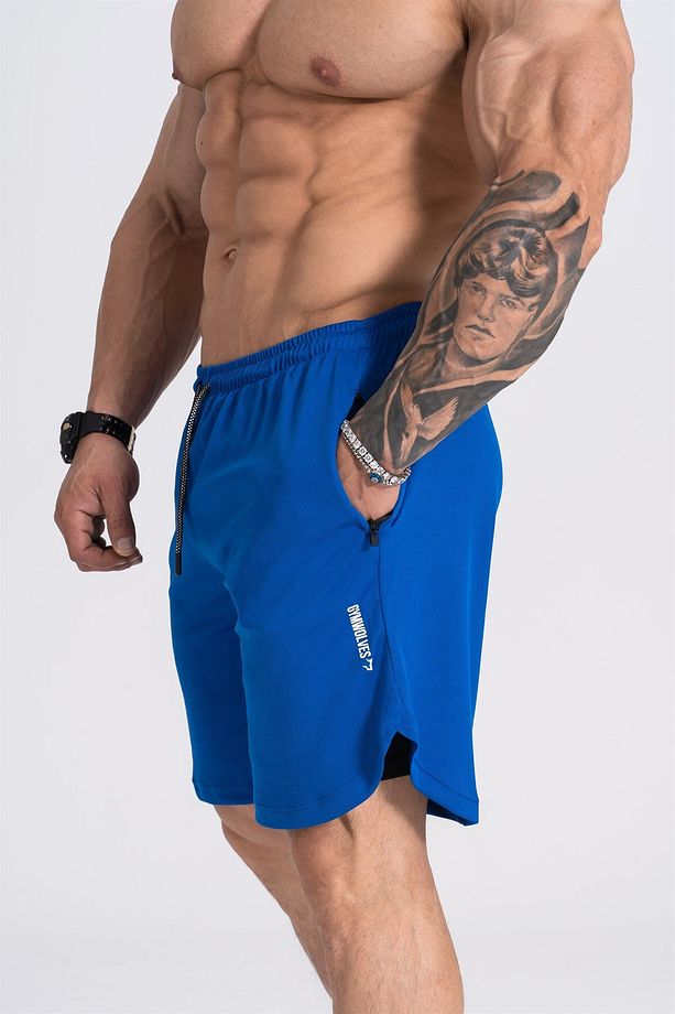 Erkek Spor Şort Çift Katmanlı | Saks | Comfortable Serisi | - 4