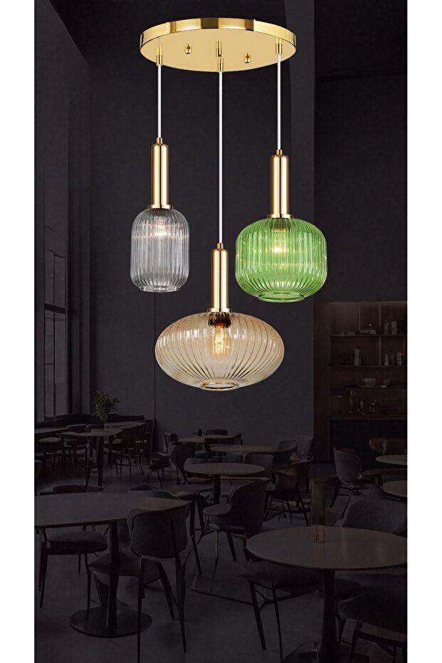 Rustik Modern Opal Camlı Avize - 4