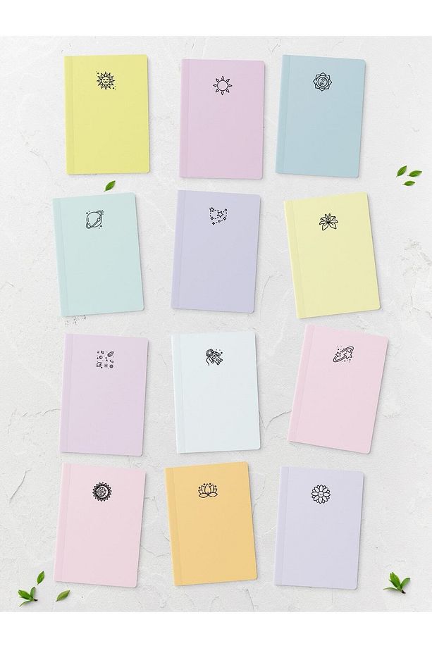 Mini Notebook Defter - 12 Adet - Cep Boy Defter Seti - 48 Sayfa - 1