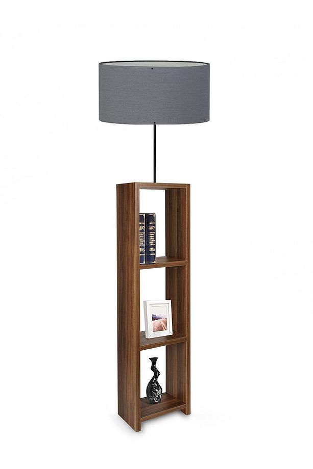 Dekoratif Raflı Koyu Gri Kumaş Lambader Ayd-3149 - 2
