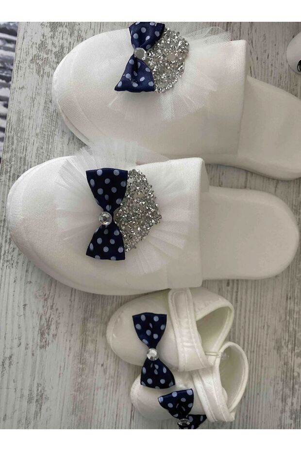 Baby Boy Mother's Maternity Set with Bow Tie and Stones