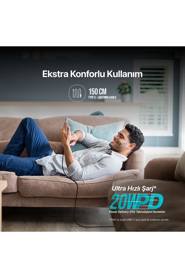 AlumiCable USB-C - Lightning Hızlı Şarj Kablosu 150cm - 2