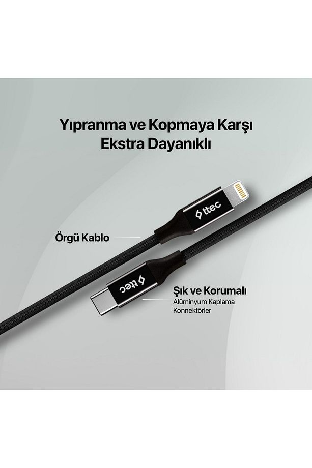 AlumiCable USB-C - Lightning Hızlı Şarj Kablosu 150cm - 3
