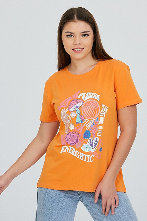 تصميم أساسي مطبوع برتقالي فاتح - 4