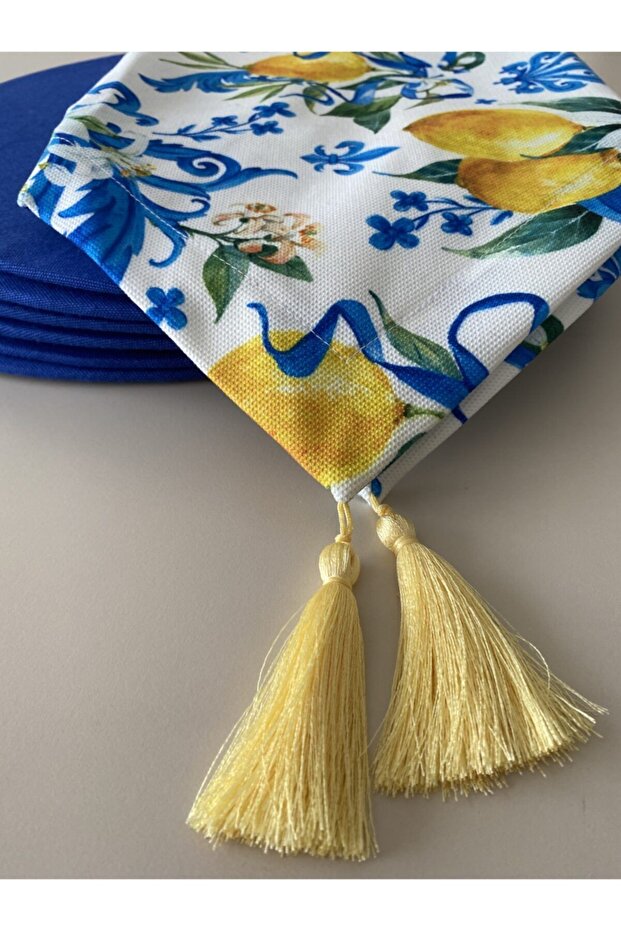 Lemon Patterned Runner and 2-Piece Plate Set - 3