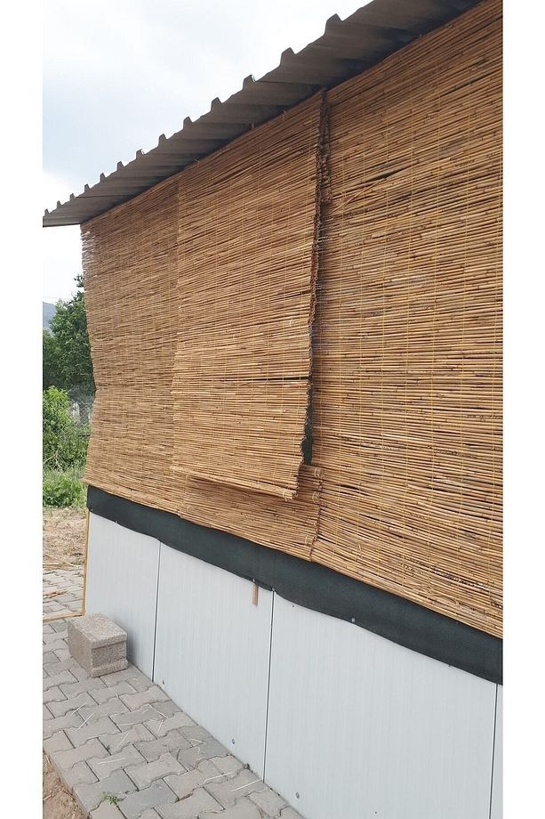 3x3 Metre Hasır Kamış Gölgelik Çit Örgü - 1