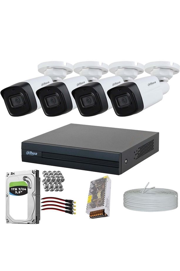 4 Kameralı 40 Metre Gece Görüşlü Kamera Sistemi 1tb Hdd - 1