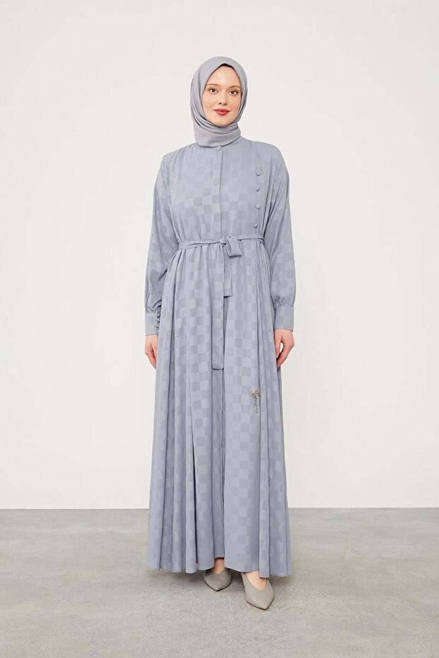 K.Grey Checkerboard Pattern Ferace - 1