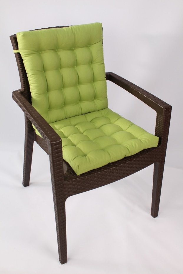 Lotus Luxury Puffy Rattan Lotus Chair Cushion 43X93, Green