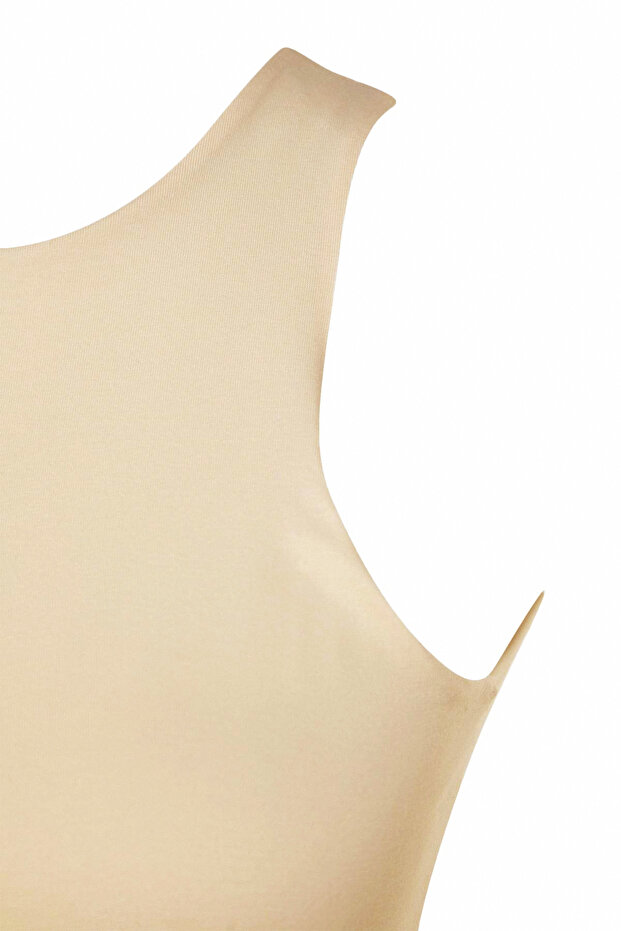 Taş Pamuklu Halter Yaka Fitted/Vücuda Oturan Esnek Örme Atlet TWOSS23AL00069 - 7