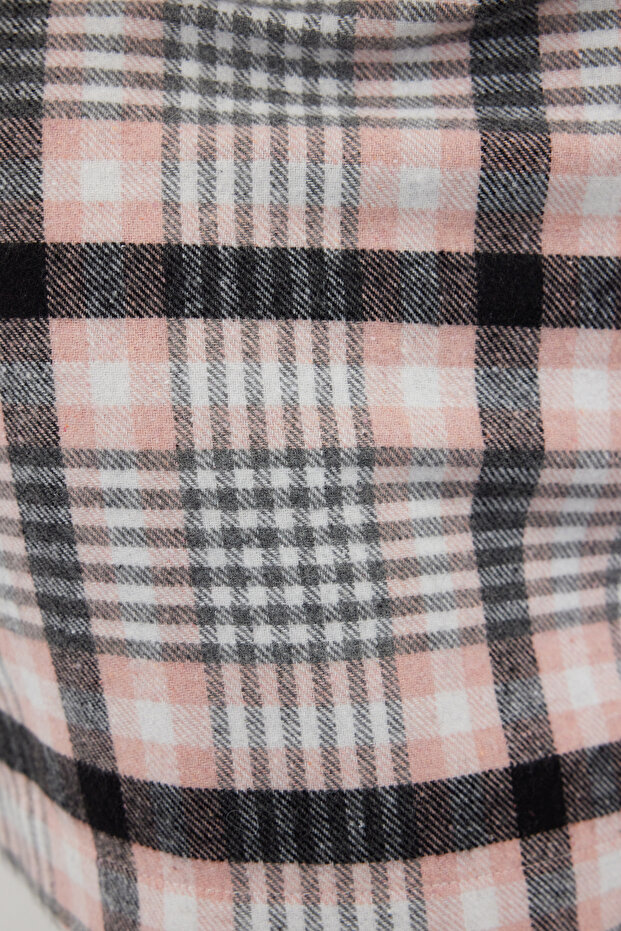 Çok Renkli Kadın Ekose/Kareli Dokuma Büyük Beden Etek TBBAW25AZ00004 - 4