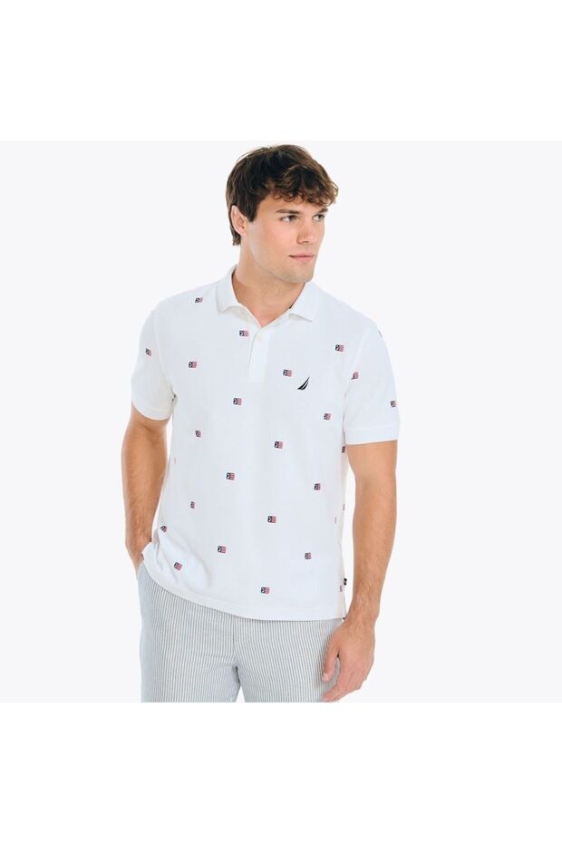 Men's Polo Neck White T-Shirt - K45105
