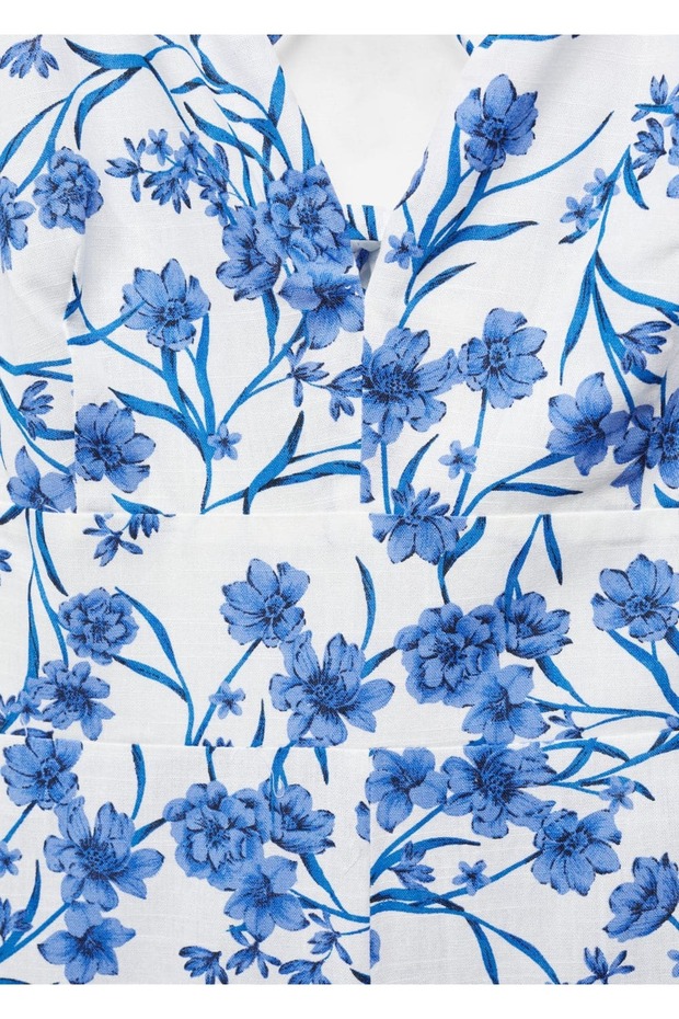 Çiçek desenli pamuklu tulum - 7