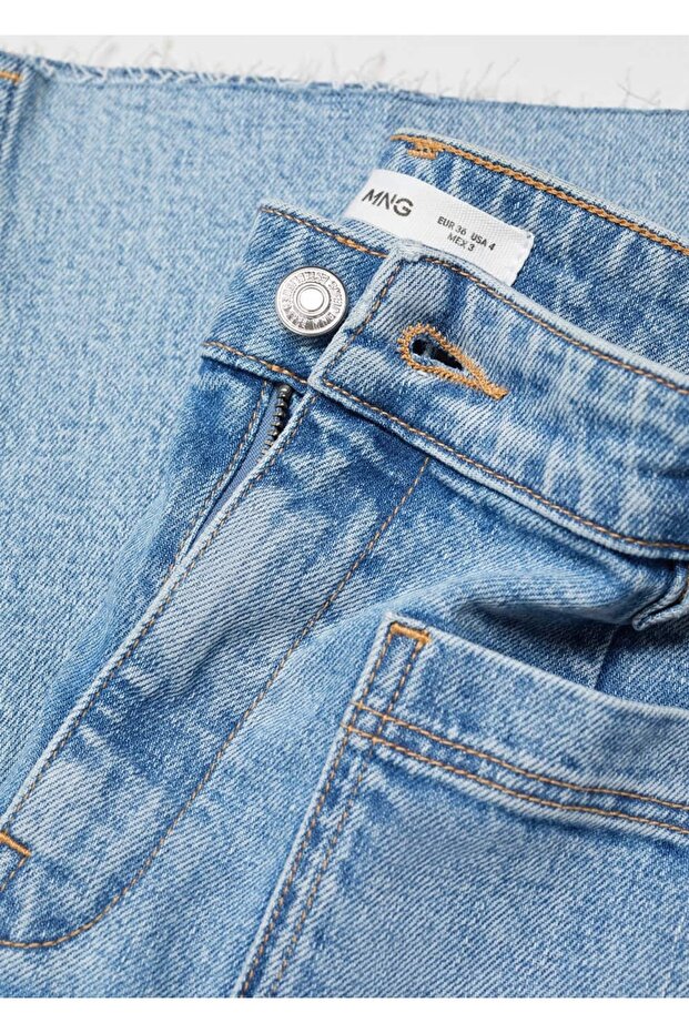 İspanyol paça cepli jean pantolon - 7