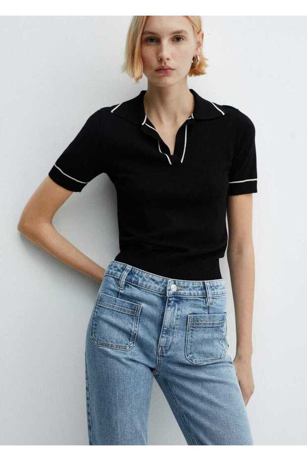 İspanyol paça cepli jean pantolon - 5