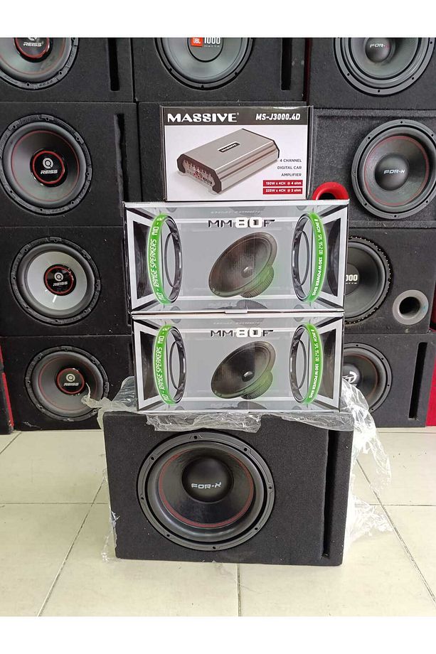 KOMPLE HAZIR SET!! MS-J3000.4D AMFİ, 4 ADET 20 CM MİDRANGE VE 30 CM FOR-XX BAS - 1