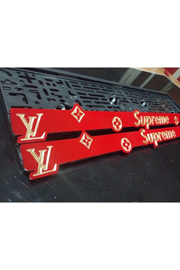 Supreme araba takmatik plakalık 2 adet uzun - 2