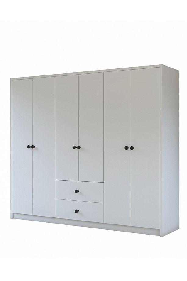Gm 069 Delüx 6 Kapı 2 Çekmeceli Düğme Kulplu Gardırop - 6