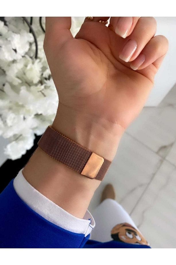 Unisex Tuşlu Led Saat Mıknatıslı Kordon Kare Model - 2